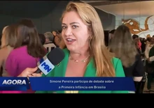 Deputada Simone sendo entrevistada pela TV Meio (Foto: Divulgação)