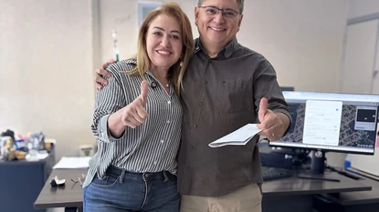 Deputada Simone e superintendente do Dnit no Piauí, Ribamar Bastos (Foto: Isabel Ribeiro)