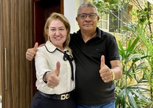 Com o prefeito de Manoel Emídio, Orlando Crispim (Foto: Ascom)