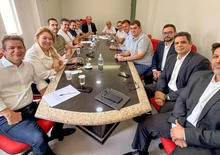 Encontro entre lideranças do PSD e MDB (Foto: Divulgação)