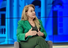Simone Pereira durante entrevista na TV Cidade Verde (Foto: Foto: Bárbara Rodrigues/ Cidade Verde)
