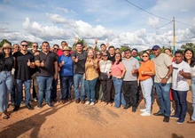 Visitando obras no município de Bertolínia (Foto: Sebastião Bisneto)